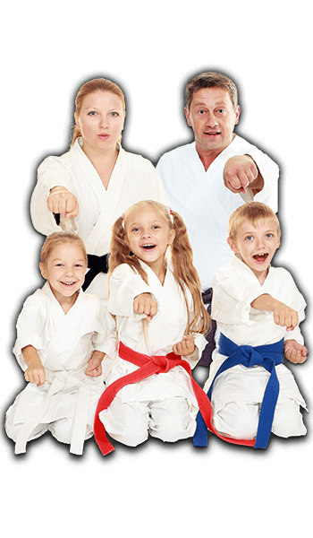 Martial Arts Lessons for Families in Lewisville TX - Sitting Group Family Banner