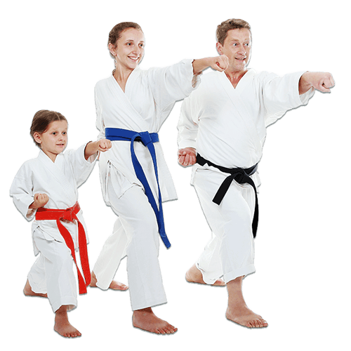 Martial Arts Lessons for Families in Lewisville TX - Man and Daughters Family Punching Together